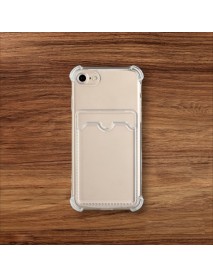 Mr.Casse iPhone 7/8 ve SE ile Uyumlu Kartlıklı, Darbeye Dayanıklı (Shockproof) Şeffaf Kılıf