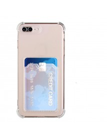 Mr.Casse iPhone 7/8 Plus ile Uyumlu Kartlıklı, Darbeye Dayanıklı (Shockproof) Şeffaf Kılıfı 