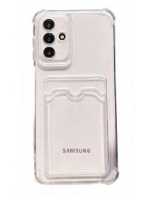 Mr.Casse Samsung Galaxy A14 İle Uyumlu Kartlıklı, Darbeye Dayanıklı (Shockproof) Şeffaf Kılıfı