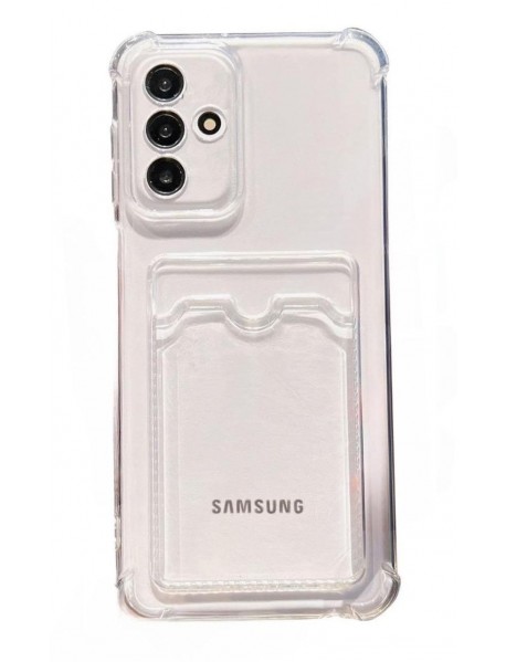 Mr.Casse Samsung Galaxy A14 İle Uyumlu Kartlıklı, Darbeye Dayanıklı (Shockproof) Şeffaf Kılıfı