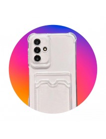 Mr.Casse Samsung Galaxy A14 İle Uyumlu Kartlıklı, Darbeye Dayanıklı (Shockproof) Şeffaf Kılıfı