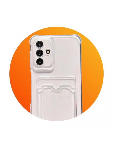 Mr.Casse Samsung Galaxy A05s İle Uyumlu Kartlıklı, Darbeye Dayanıklı (Shockproof) Şeffaf Kılıfı