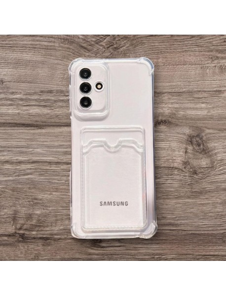 Mr.Casse Samsung Galaxy A24 İle Uyumlu Kartlıklı, Darbeye Dayanıklı (Shockproof) Şeffaf Kılıfı
