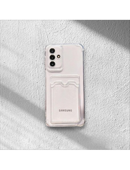 Mr.Casse Samsung Galaxy A24 İle Uyumlu Kartlıklı, Darbeye Dayanıklı (Shockproof) Şeffaf Kılıfı