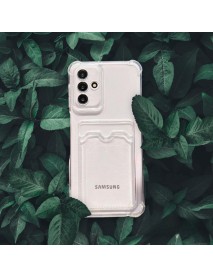Mr.Casse Samsung Galaxy A05s İle Uyumlu Kartlıklı, Darbeye Dayanıklı (Shockproof) Şeffaf Kılıfı