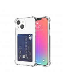 Mr.Casse iPhone 13 ile Uyumlu Kartlıklı, Darbeye Dayanıklı (Shockproof) Şeffaf Kılıf