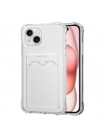 Mr.Casse iPhone 15 ile Uyumlu Kartlıklı, Darbeye Dayanıklı (Shockproof) Şeffaf Kılıfı