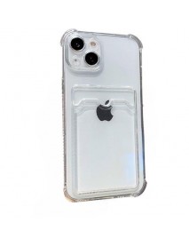 Mr.Casse iPhone 15 ile Uyumlu Kartlıklı, Darbeye Dayanıklı (Shockproof) Şeffaf Kılıfı
